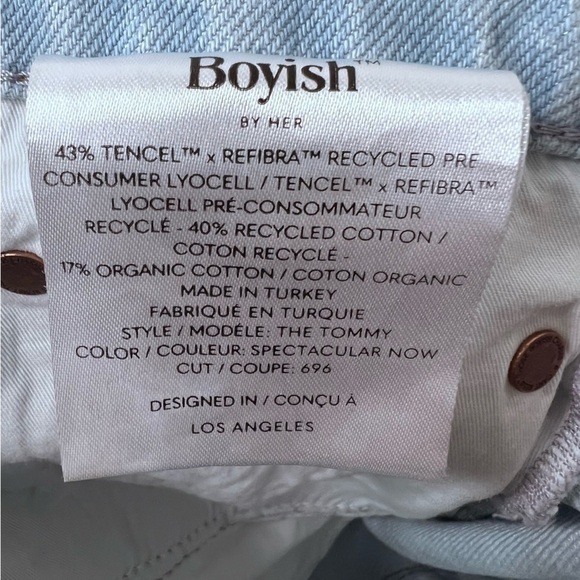 Boyish The Tommy Distressed High Rise Straight Leg Raw Hem Jeans Size 28 - Picture 13 of 16